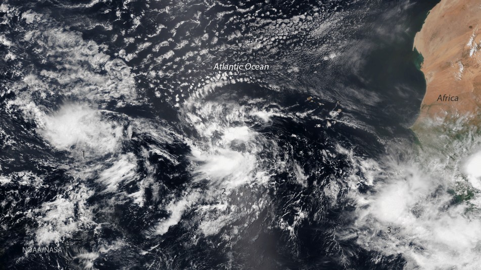 Three systems develop along ITCZ in northeast Atlantic