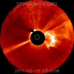Plasma cloud from X2.3 solar flare headed our way