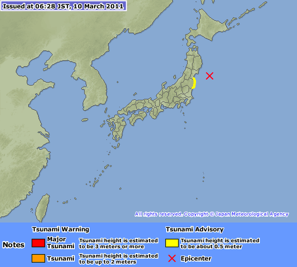 Massive M 7.2 quake strikes off the east coast of Honshu – Tsunami alert issued