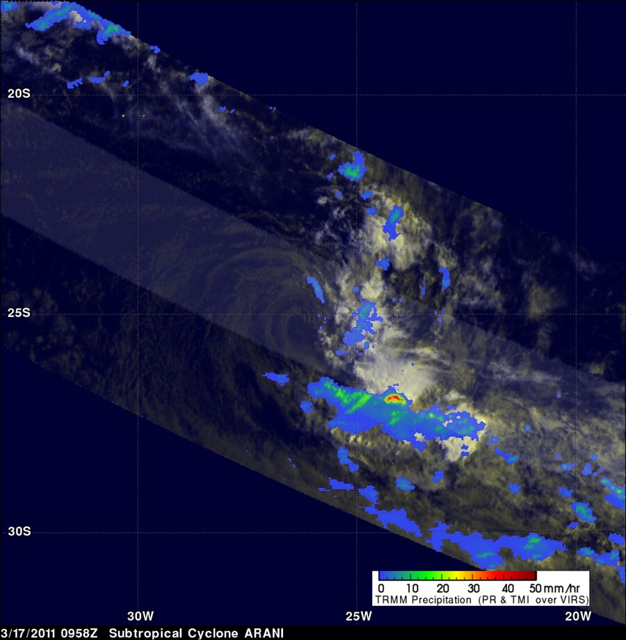 Southern Atlantic Subtropical storm Arani information