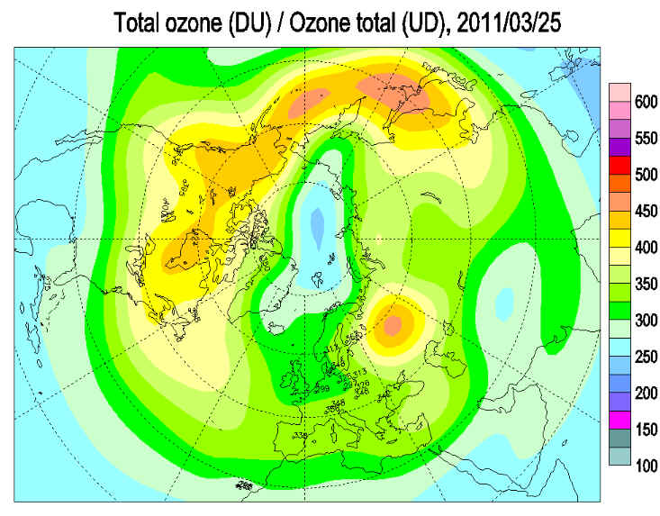 Developing ozone hole approaches Scandinavia and Eastern Europe right now