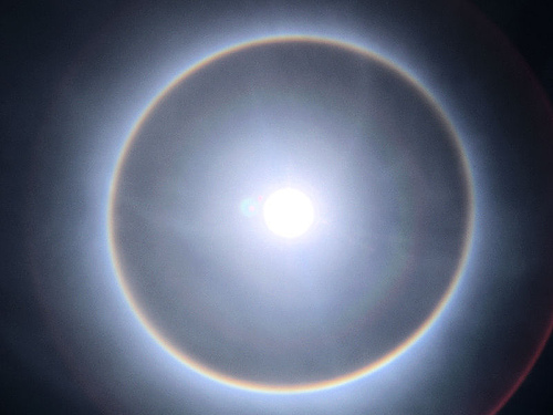 Halo phenomena appears around sun seen in Ghana