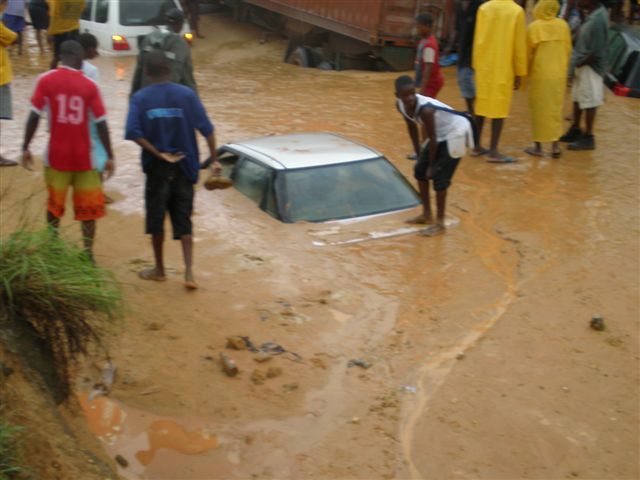 Receding floods around Ondjiva, Angola