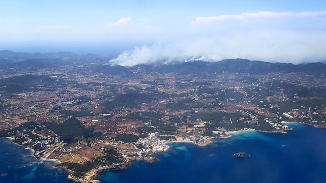 Forest fires out of control on Ibiza island, Spain