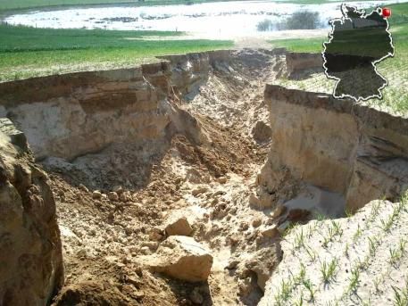 50 meter crater opens up on Baltic island of Usedom