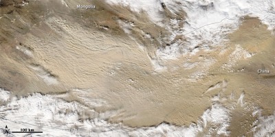 Gobi desert sand and dust storms plague East Asia
