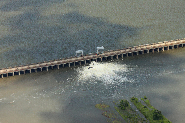 Morganza floodway satellite view