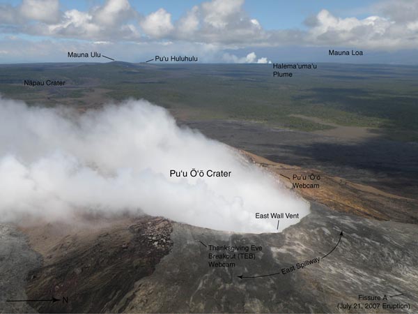 Kilauea crater lava lake grows