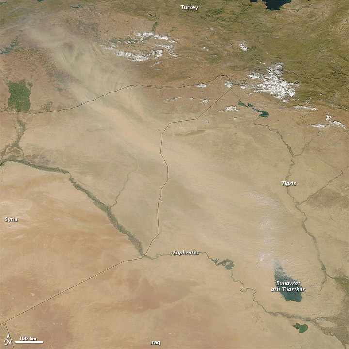 Dust over Iraq, Syria, and Turkey