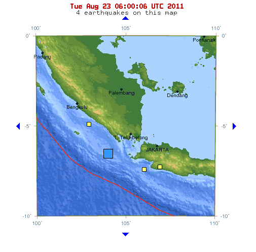 A magnitude 6.0 earthquake struck off the coast of Sumatra, Indonesia