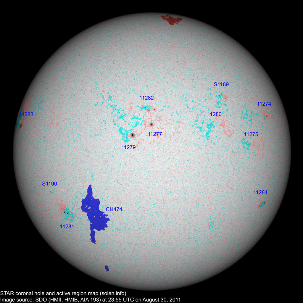 Several sunspots have popped up around the visible solar disk