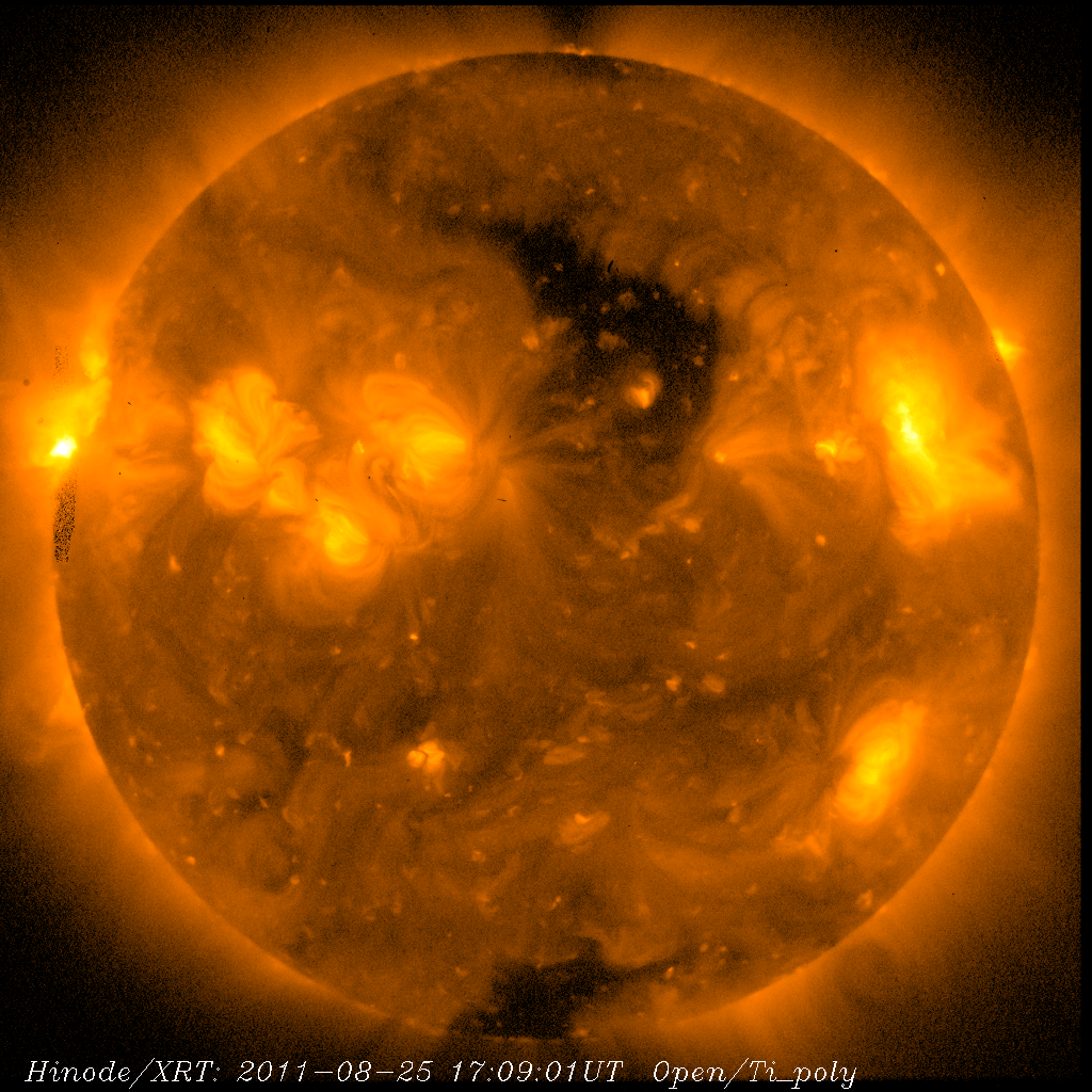 Coronal hole in the Sun’s atmosphere is spewing solar wind toward Earth