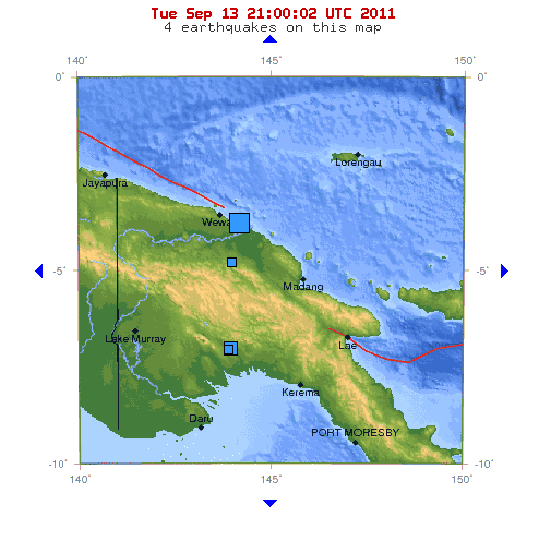 Magnitude 6.2 – Near north coast of New Guinea