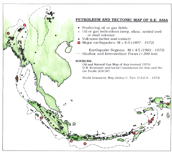 Petroleum and tectonic map of south east Asia