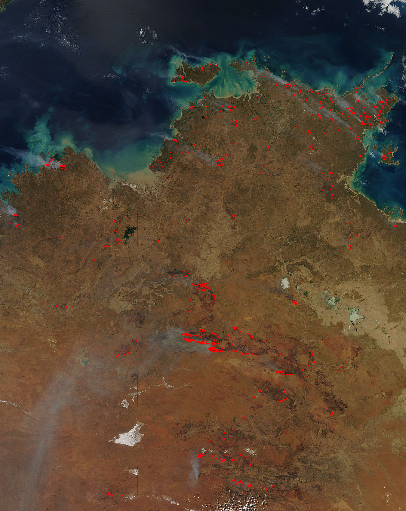 Fires in north central Australia