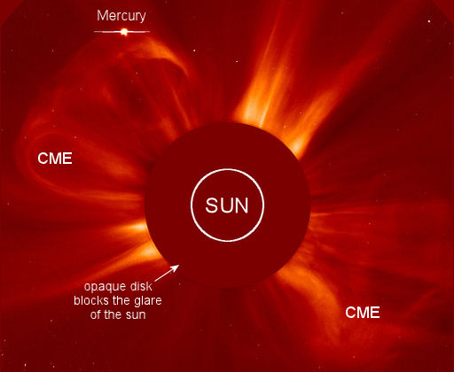 Solar wind blasts Mercury