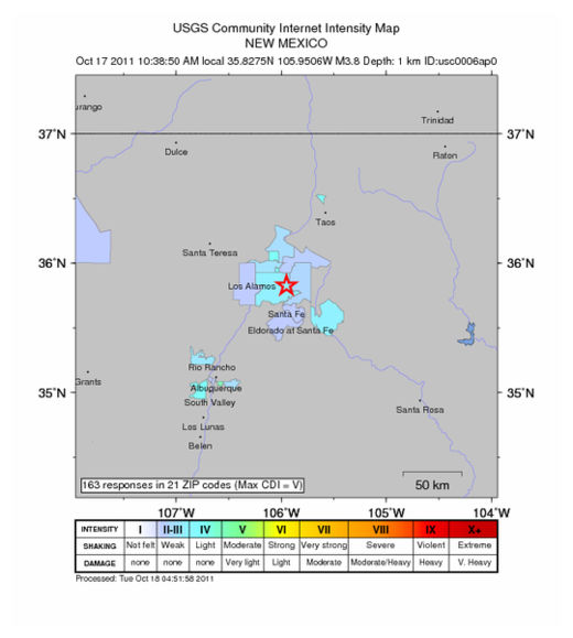 Unusual 3.8 magnitude earthquake shaked Santa Fe area