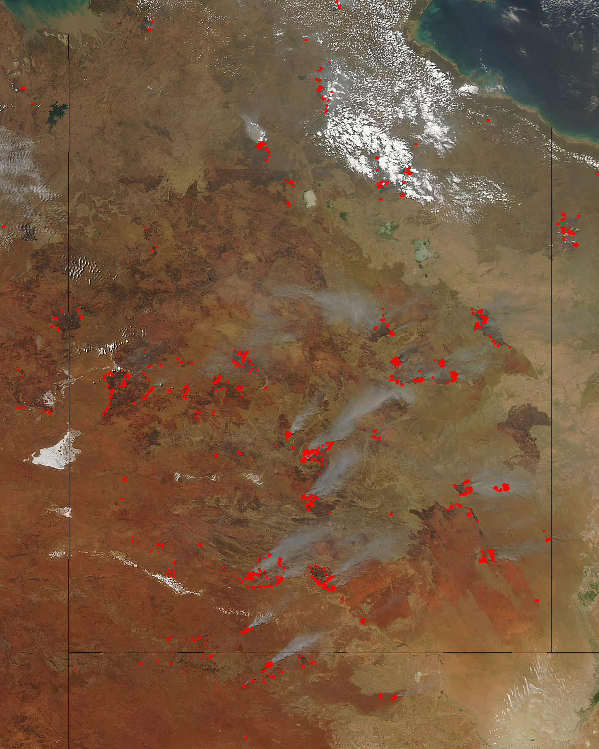 Large fires burned throughout Australia’s Northern Territory