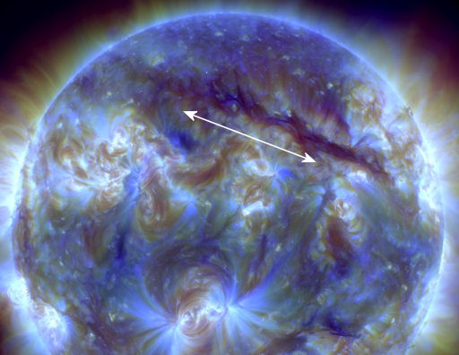 Dark filament of magnetism visible on the Sun