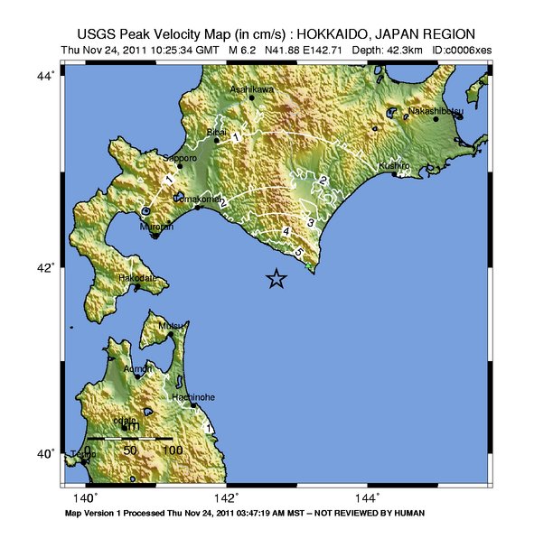 6.2 earthquake struck near Hokkaido, Japan
