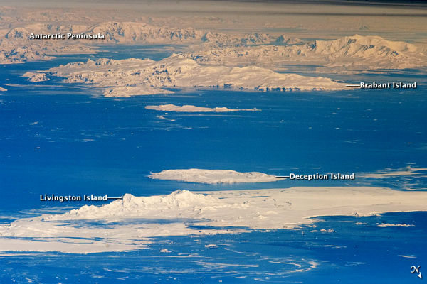 South Shetland Islands and Antarctica viewed from ISS