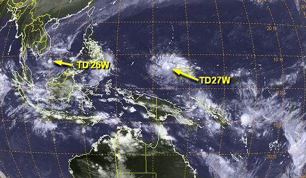 Two new tropical depressions form in West Pacific