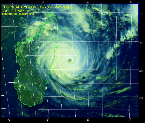 TC Giovanna makes landfall in Madagascar as Category 4 storm today