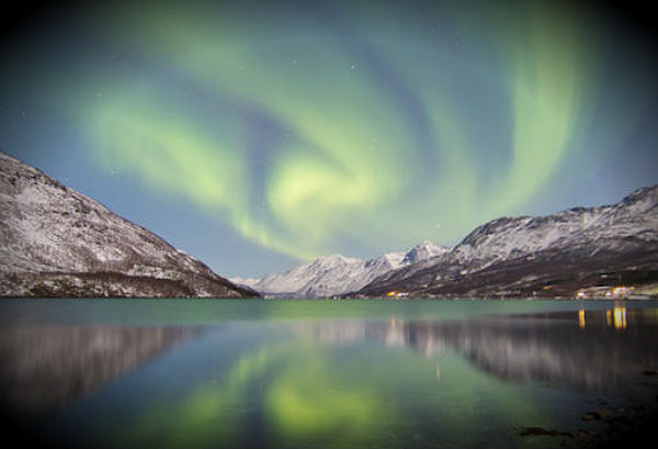 Auroras seen around parts of the Arctic Circle