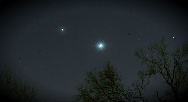 Jupiter meets Venus – 3° apart at their closest approach on March 13th