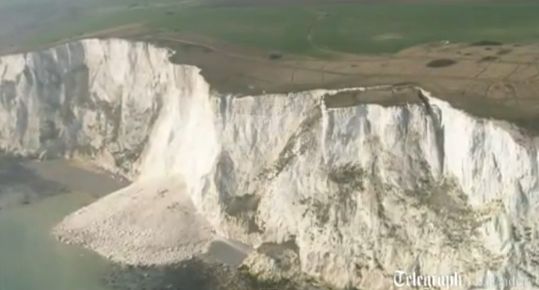 White cliffs of Dover – tonnes of rock collapsed into the sea