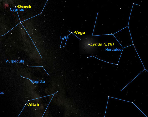 A guide for skywatchers: 2012 Lyrid meteor shower