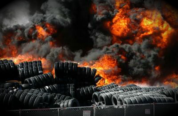 Environmental catastrophe: Millions of tyres burn in Kuwait
