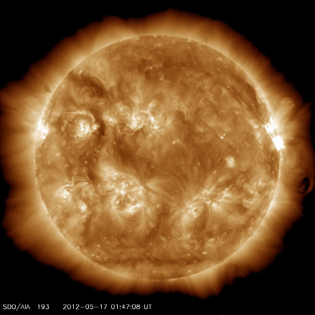 Space weather highlights for May 14 – May 20, 2012: 13 C-class and one M-class flare