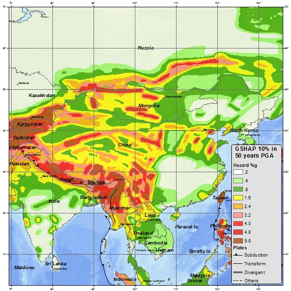 China Seismic Zone Map