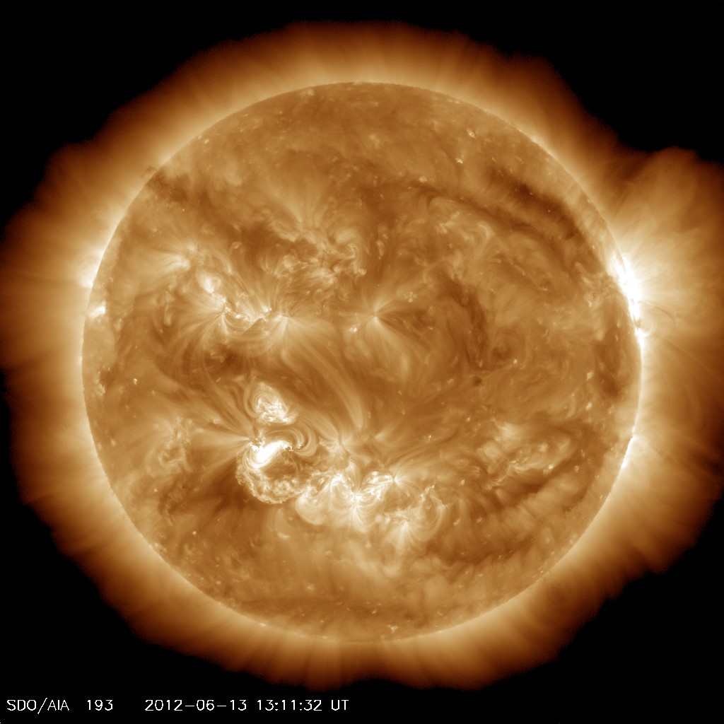 Long duration solar flare eruption measuring M1.2 took place at 13:10 UTC