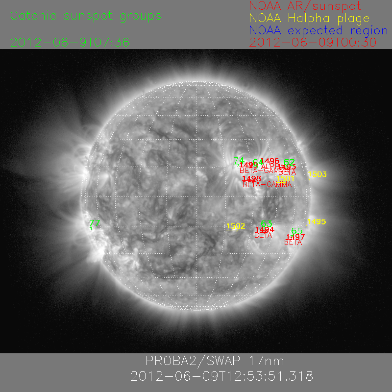 M1.9 solar flare peaked at 11:32 UTC on Saturday, June 9, 2012