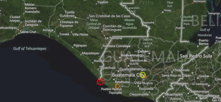 Earthquake magnitude 6.0 struck offshore Guatemala