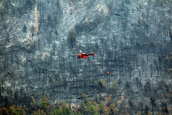 Forest fires ravage eastern Spain