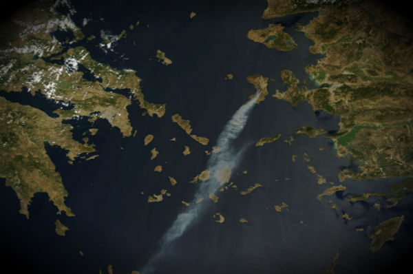 Large wildfire burned half of Chios Island, Greece