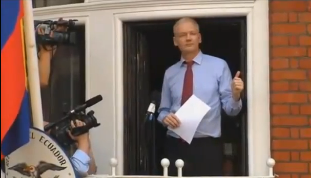 Julian Assange speech at the Ecuador Embassy, UK – August 19, 2012