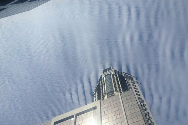 Unusual cloud pattern over Brisbane