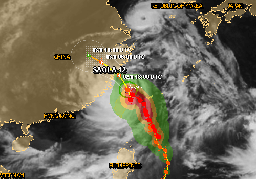 Typhoon Saola slams eastern Taiwan, leaves 14 dead on Philippines