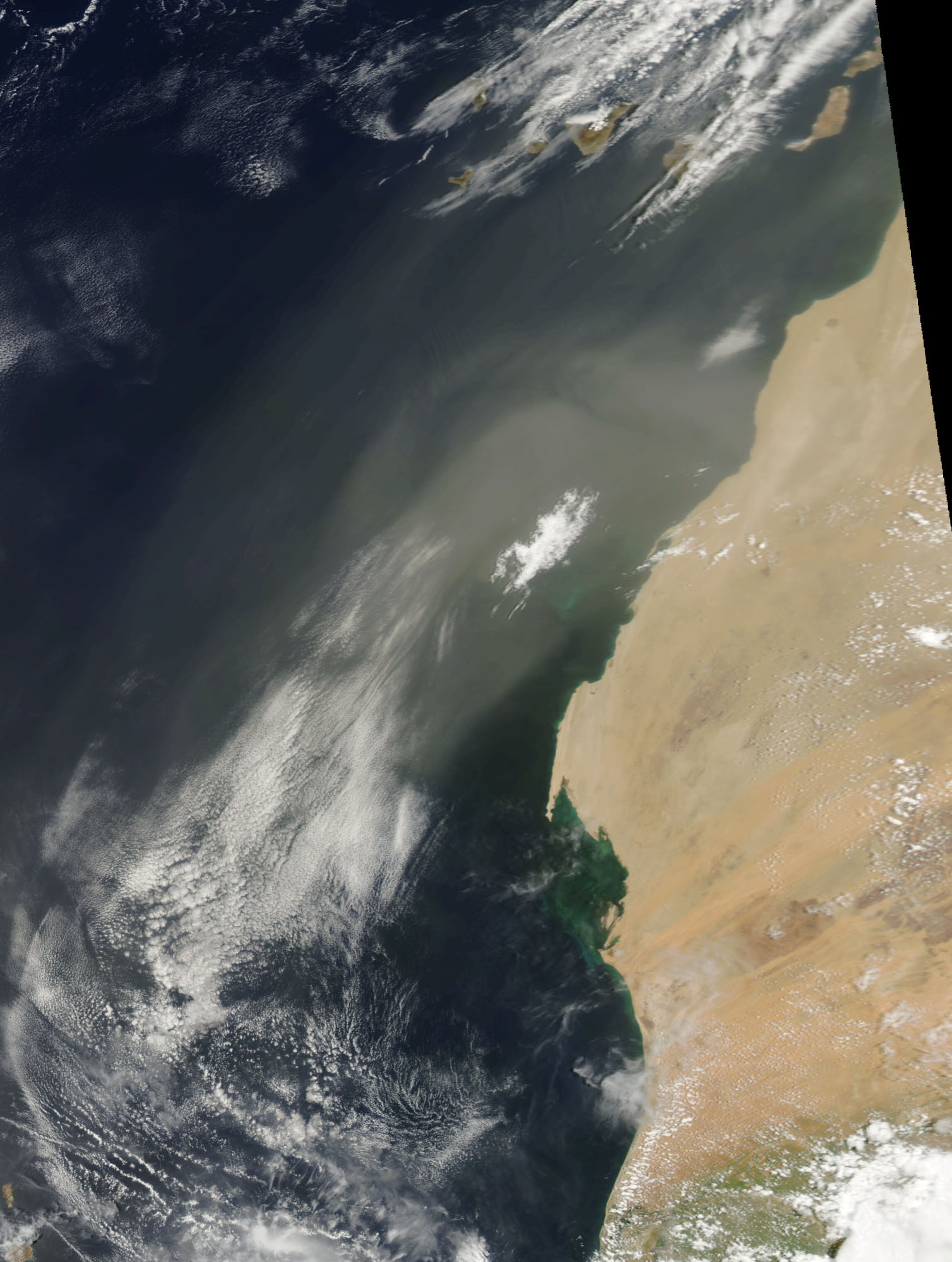 Dust blows off coast of Western Sahara
