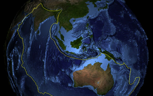 Indo-Australian plate is breaking up along a new plate boundary