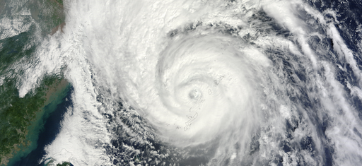 Satellite images of super-typhoon Sanba over Japan and South Korea