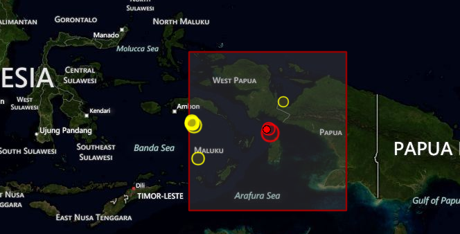 Magnitude 6.7 earthquake struck near the South Coast of Papua, Indonesia