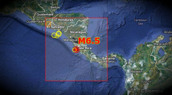 Strong M 6.5 earthquake hit Costa Rica