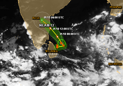 Tropical Cyclone Nilam headed toward India – coastal areas brace for impact tomorrow