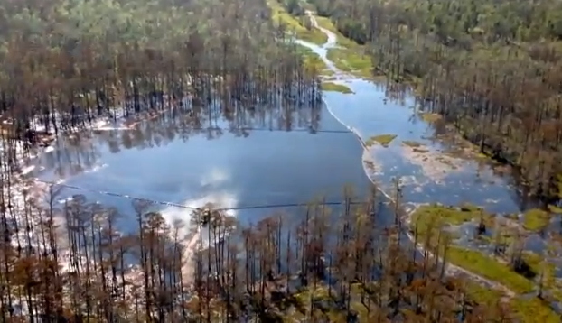 New flyover videos confirmed new large Louisiana sinkhole collapse