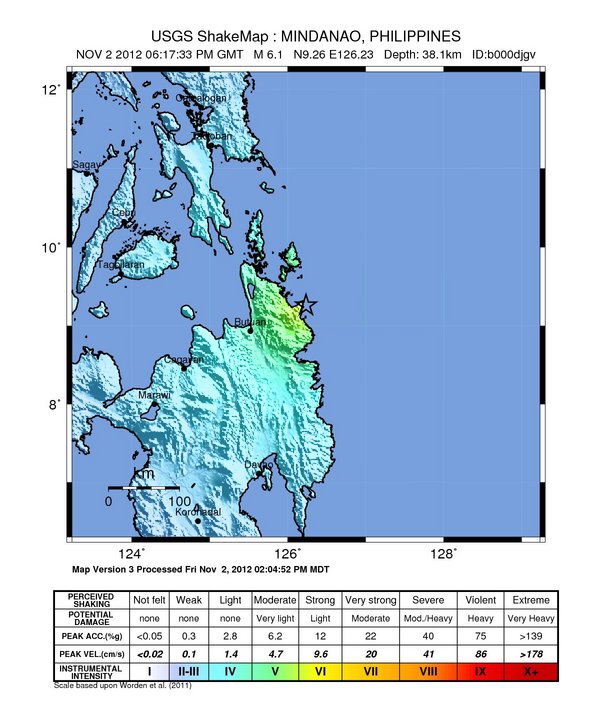 Strong M 6.1 earthquake struck near Mindanao, Philippines